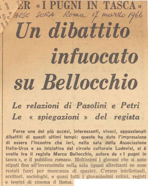 Un dibattito infuocato su Bellocchio